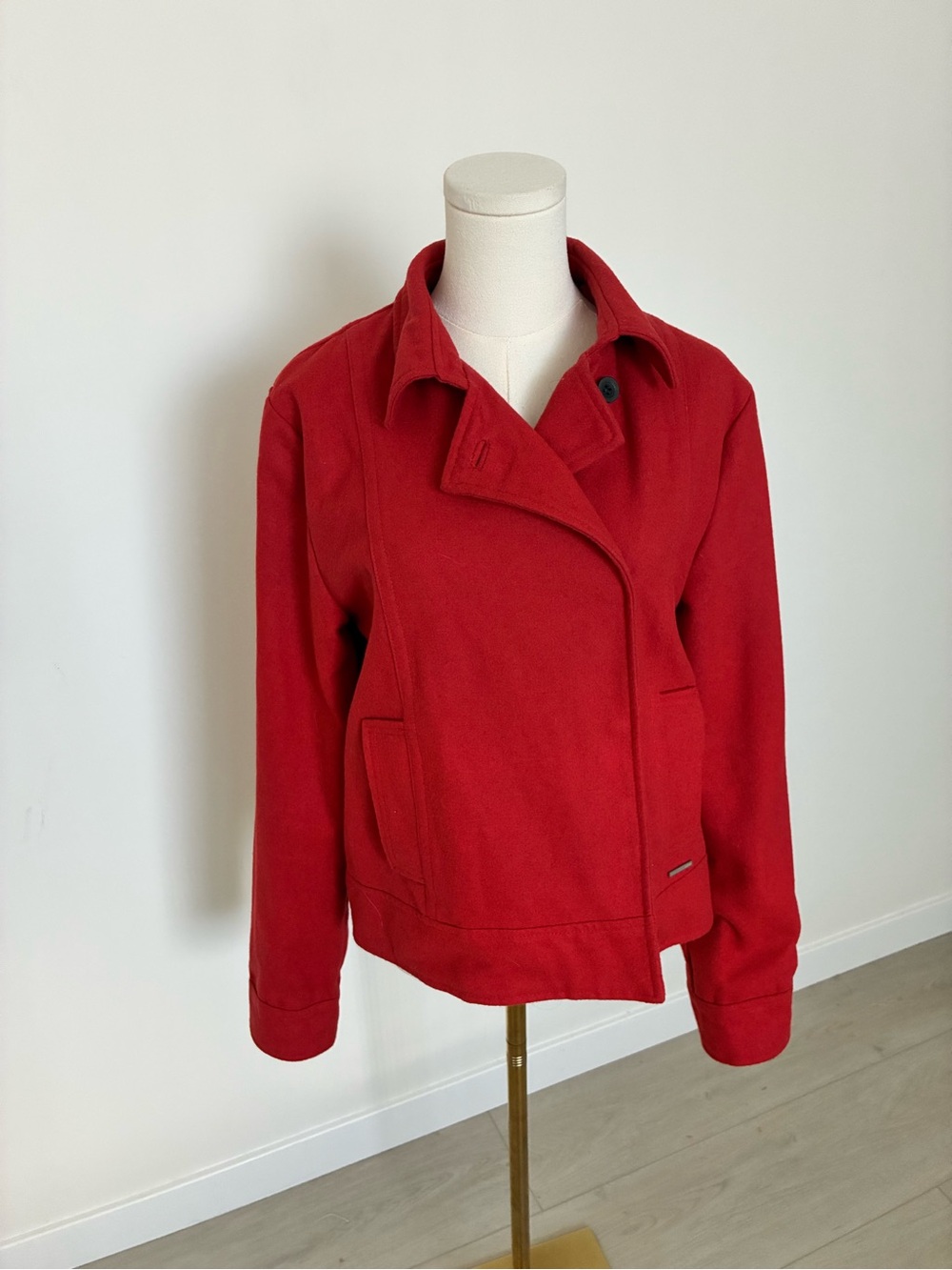 Nixon Red Pea Coat Wool Blend Jacket